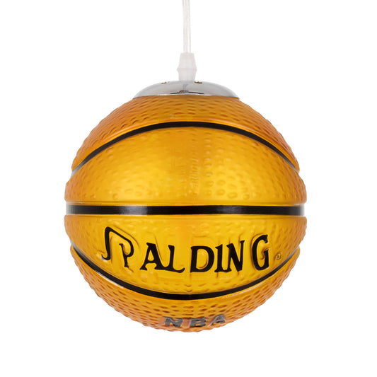 SPALDING NBA 00645 Παιδικό Κρεμαστό Φωτιστικό Οροφής με Ντουί 1 x E27 AC 220-240V IP20 - Πορτοκαλί & Μαύρο - Μ18 x Π18 x Υ18