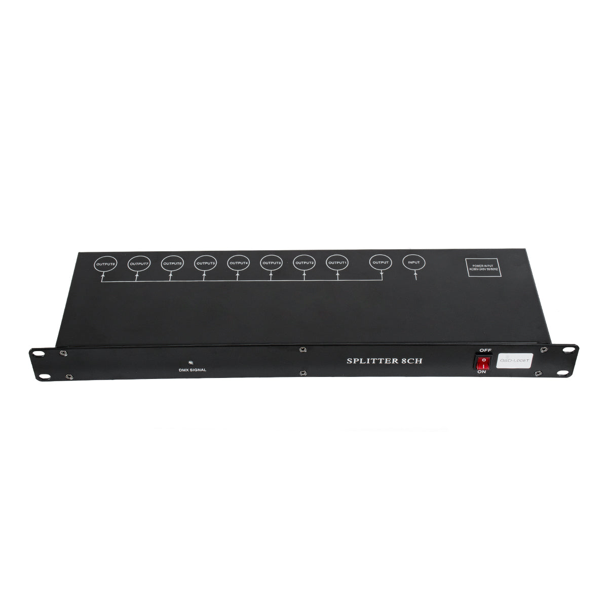 SPLITTER 51178 Διακλαδωτής & Ενισχυτής Σήματος DMX 8 Καναλιών - Rack Mount - AC 220-240V IP20 - Μ48 x Π17 x Υ4.5cm