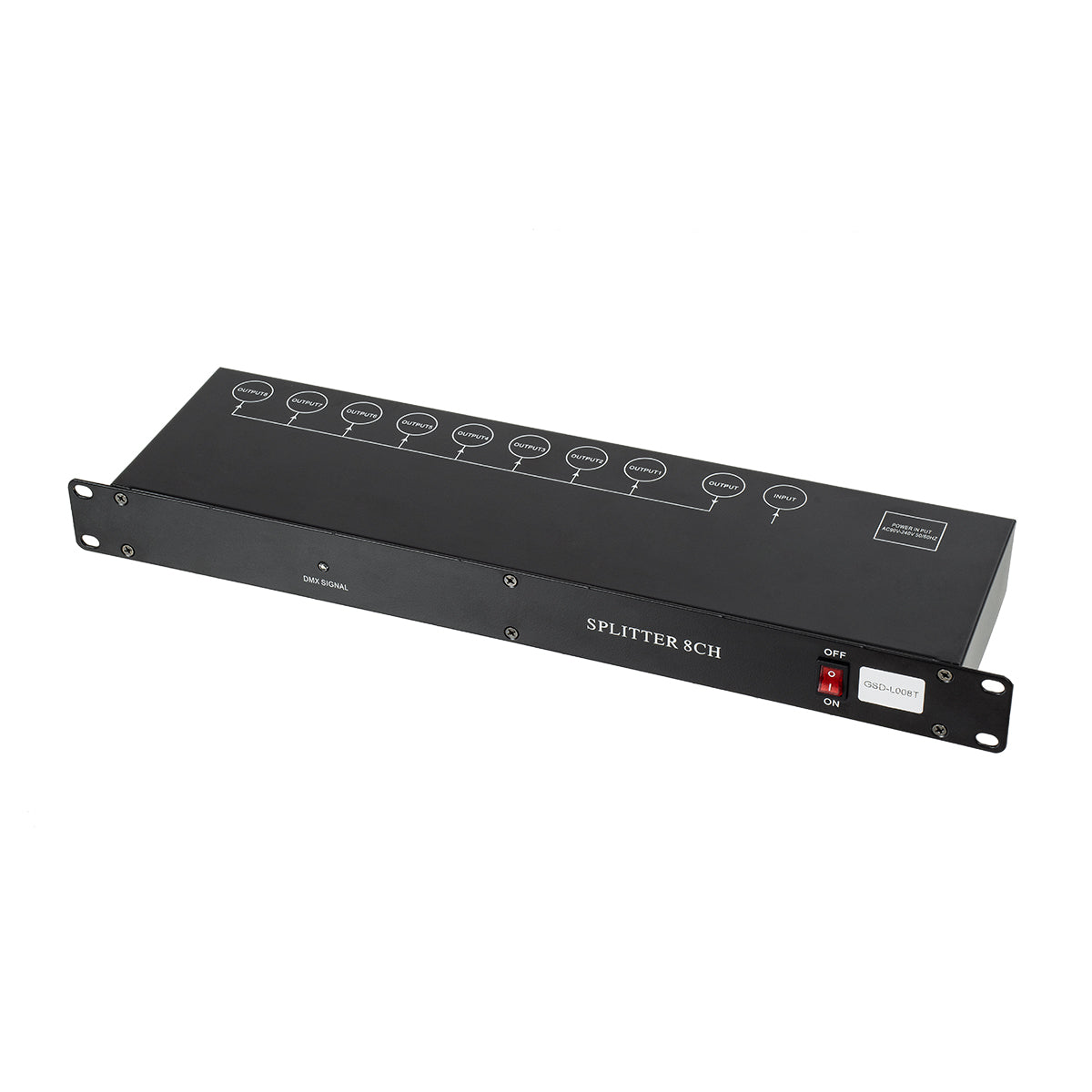 SPLITTER 51178 Διακλαδωτής & Ενισχυτής Σήματος DMX 8 Καναλιών - Rack Mount - AC 220-240V IP20 - Μ48 x Π17 x Υ4.5cm