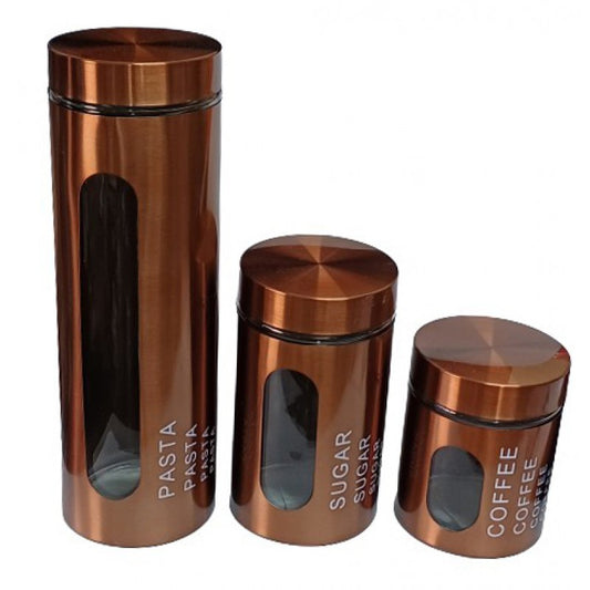 Χρυσό-Ροζ Βάζο Ζυμαρικών με Καπάκι Γυάλινο 10x10x33