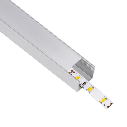 SURFACE-PROFILE 70867-3M Προφίλ Αλουμινίου - Βάση & Ψύκτρα Ταινίας LED με Λευκό Γαλακτερό Κάλυμμα - Επιφανειακή Χρήση - Πατητό Κάλυμμα - Ασημί - 3 Μέτρα - Πακέτο 5 Τεμαχίων - Μ300 x Π2.3 x Υ2cm