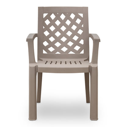 Σετ Τραπεζαρία Κήπου Callan 5 Τμχ Πολυπροπυλενίου Τραπέζι 140x70εκ - Πολυθρόνα Χρώμα Cappuccino