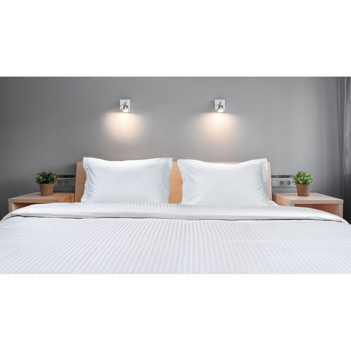 Σεντόνι Ξενοδοχείου Μονό Ribbon Art Ε1233 230tc Satin Stripe Percal Pennie 70% Cot - 30% Pol 173x280εκ Λευκό