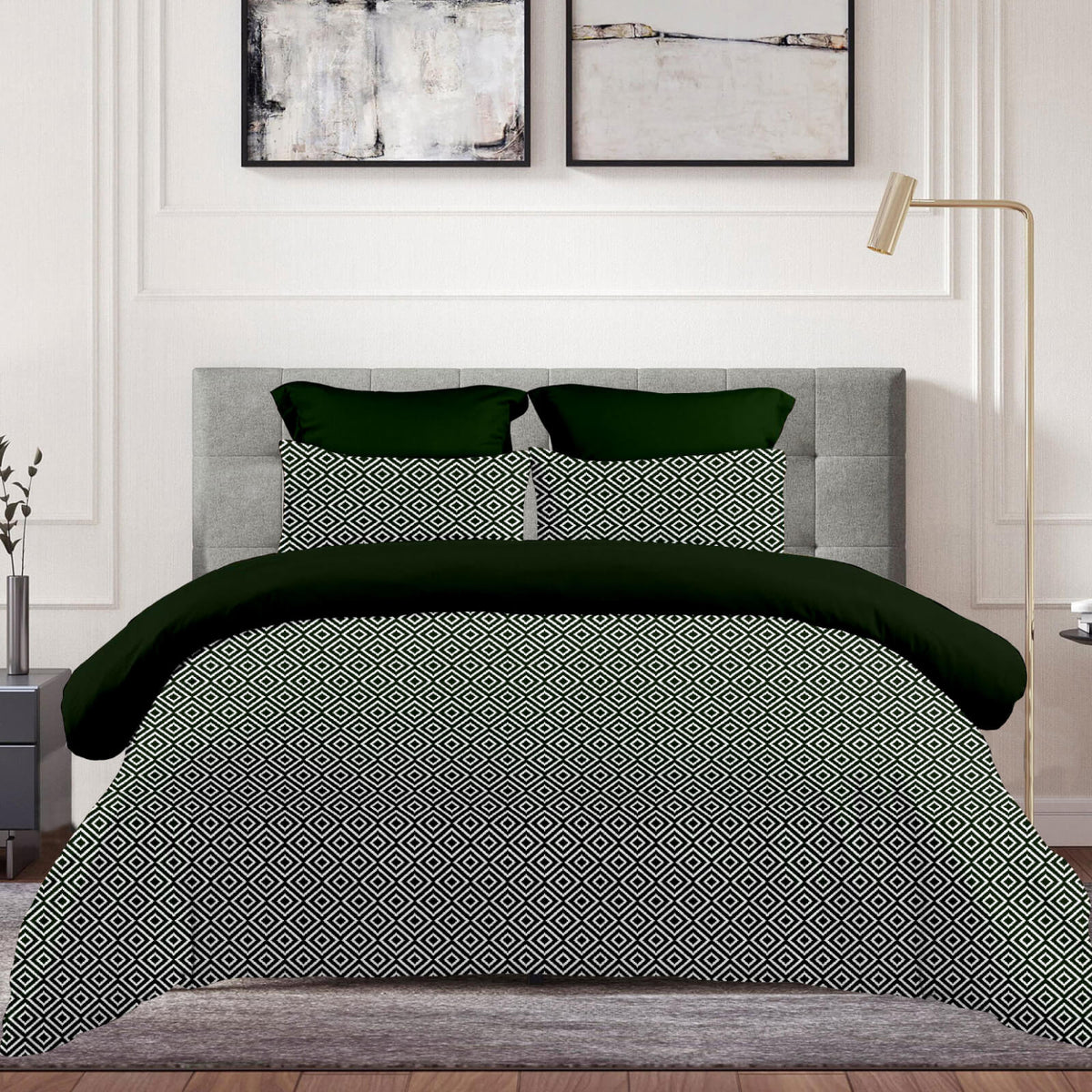 Σεντόνι με Λάστιχο 160x200+30εκ Boho Green