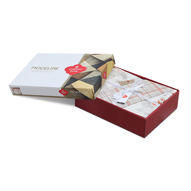 Σετ Παπλωματοθήκη Lamina 4 Τμχ Διπλή (200x220εκ) Χρώμα Cinnamon