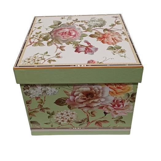 Σετ Φλυτζάνια Τσαγιού Πορσελάνης 2 Τεμ Green Pastel Roses 8.5x15εκ