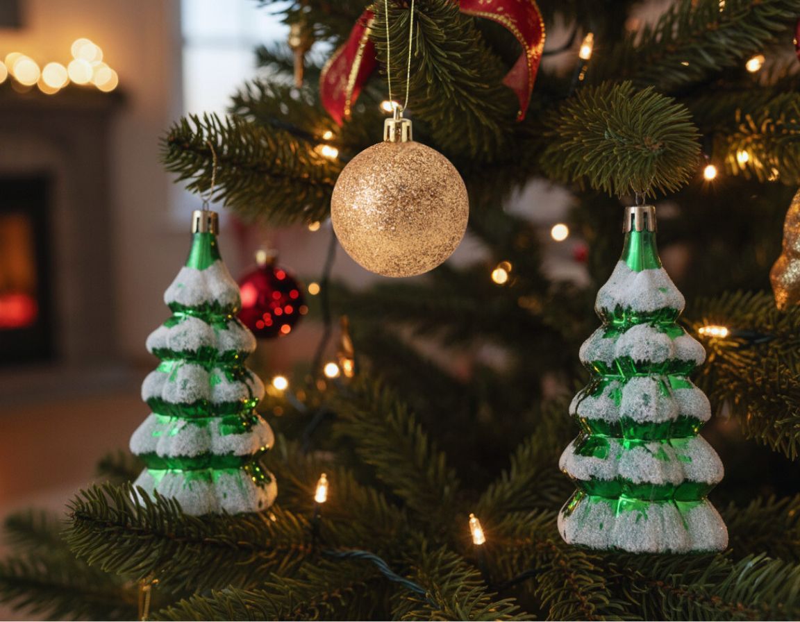 Σετ Πλαστικά Στολίδια Mini Tree 3 Τεμάχια 6x6x12