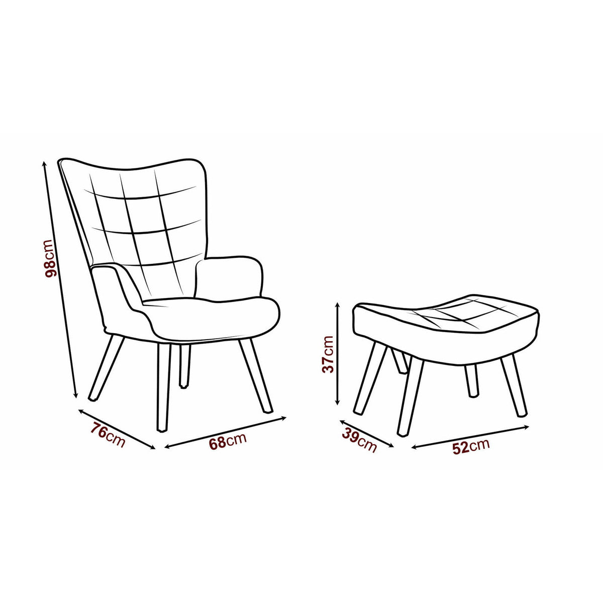 Σετ Πολυθρόνας Farel 68x76x98