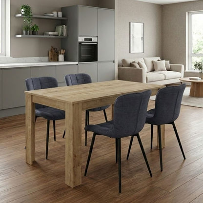 Σετ Τραπεζαρία 5 Τμχ Darlen - Chiara Χρώμα Sapphire Oak - Ανθρακί 125x72x74