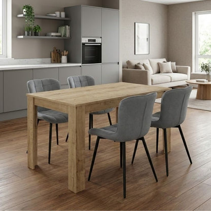 Σετ Τραπεζαρία 5 Τμχ Darlen - Chiara Χρώμα Sapphire Oak - Γκρι 125x72x74