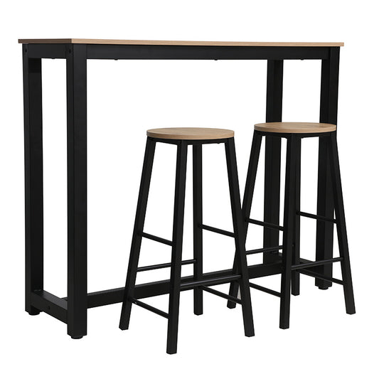 Σετ Τραπέζι Μπαρ Marle 3 Τμχ Sonoma-Μαύρο Πόδι 120x40x100
