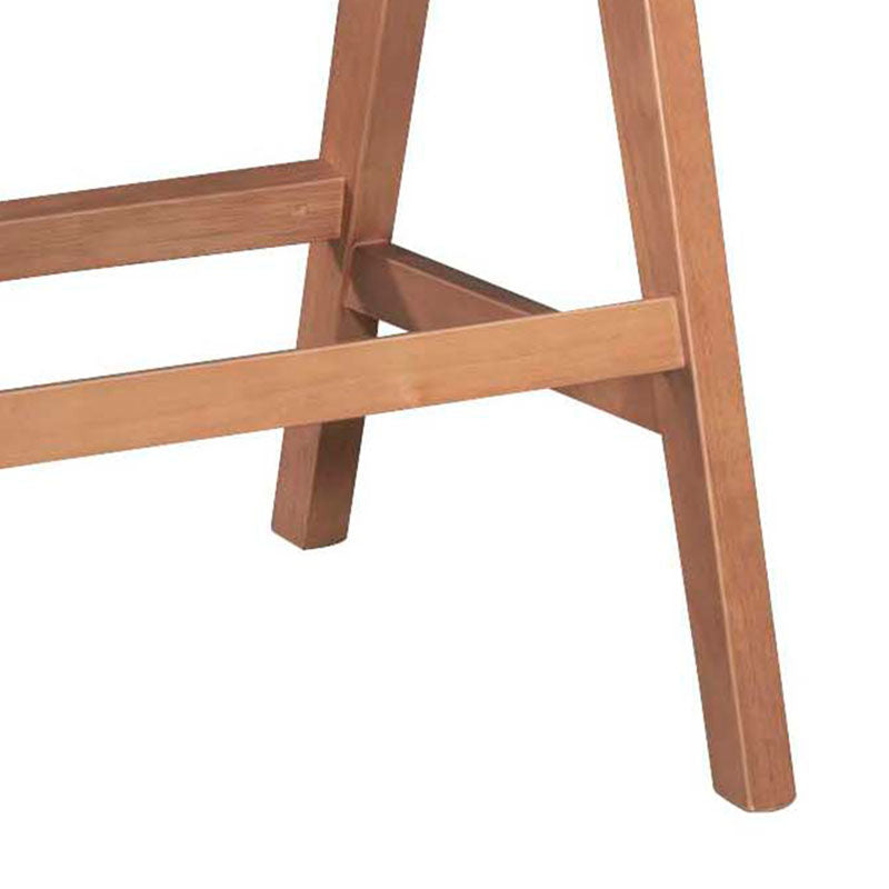 Σκαμπό Bar Winslow Ξύλο Rubberwood Ανοικτό Καρυδί-PVC Rattan Φυσικό-Ύφασμα Γκρι