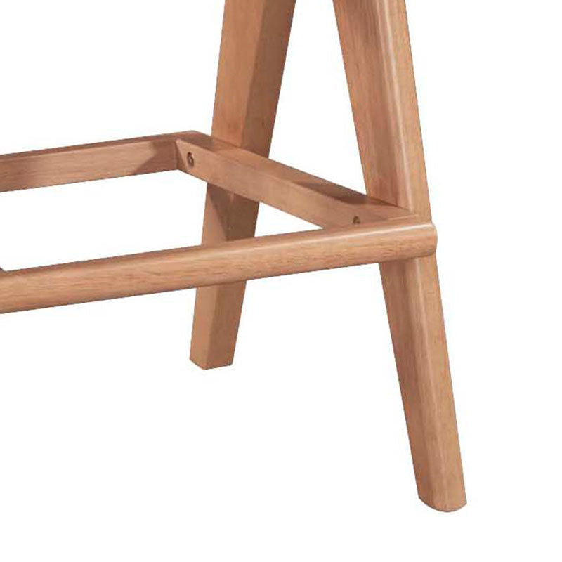 Σκαμπό Bar Winslow Ξύλο Rubberwood Ανοικτό Καρυδί-PVC Rattan Φυσικό-Ύφασμα Γκρι 44.5x46x98