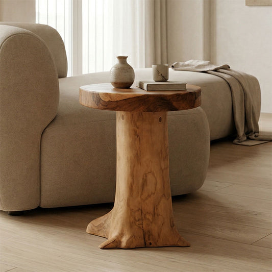 Σκαμπό Feranto Teak Ξύλο σε Φυσική Απόχρωση Φ35x45