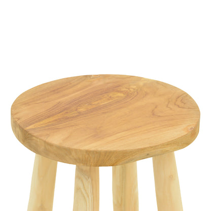 Σκαμπό Μπαρ Nusiwo Teak Ξύλο σε Φυσική Απόχρωση Φ35x70