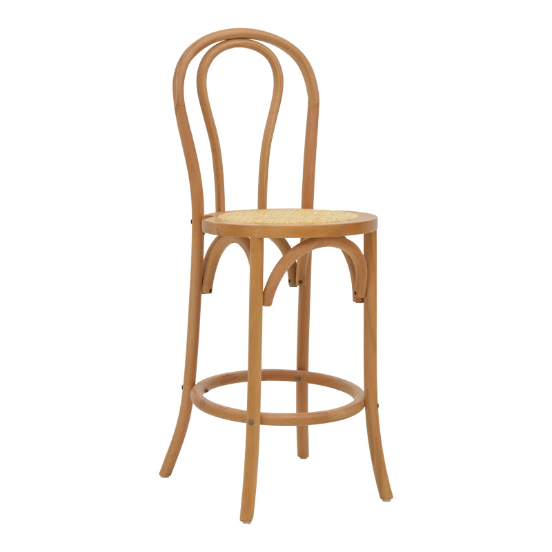 Σκαμπό Μπαρ Thonet Φυσικό Ξύλο Οξιάς-Έδρα Φυσικό Rattan 41x50x105