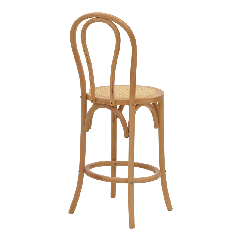 Σκαμπό Μπαρ Thonet Φυσικό Ξύλο Οξιάς-Έδρα Φυσικό Rattan 41x50x105