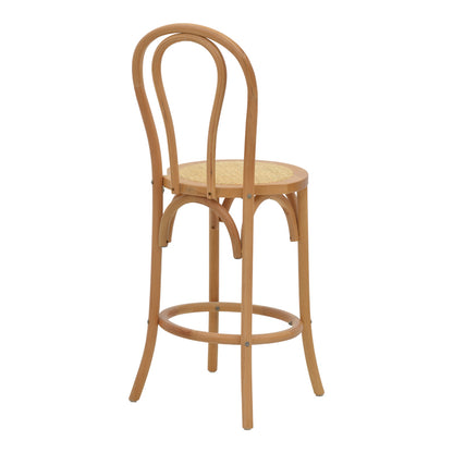 Σκαμπό Μπαρ Thonet Φυσικό Ξύλο Οξιάς-Έδρα Φυσικό Rattan 41x50x105