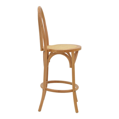 Σκαμπό Μπαρ Thonet Φυσικό Ξύλο Οξιάς-Έδρα Φυσικό Rattan 41x50x105