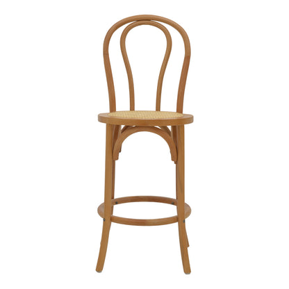 Σκαμπό Μπαρ Thonet Φυσικό Ξύλο Οξιάς-Έδρα Φυσικό Rattan 41x50x105