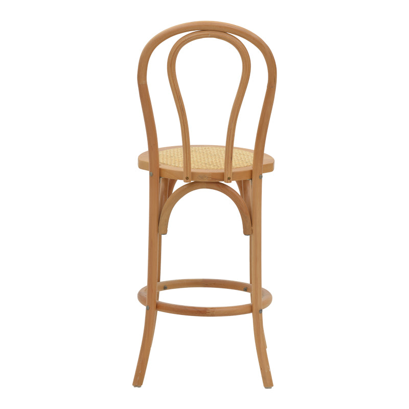 Σκαμπό Μπαρ Thonet Φυσικό Ξύλο Οξιάς-Έδρα Φυσικό Rattan 41x50x105