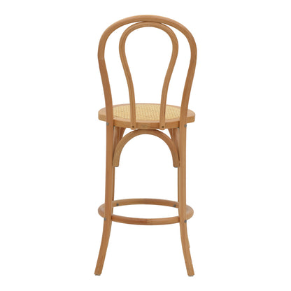 Σκαμπό Μπαρ Thonet Φυσικό Ξύλο Οξιάς-Έδρα Φυσικό Rattan 41x50x105