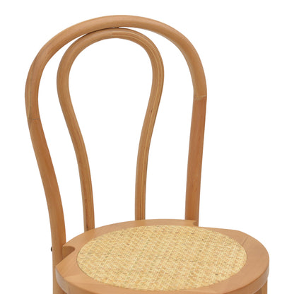 Σκαμπό Μπαρ Thonet Φυσικό Ξύλο Οξιάς-Έδρα Φυσικό Rattan 41x50x105