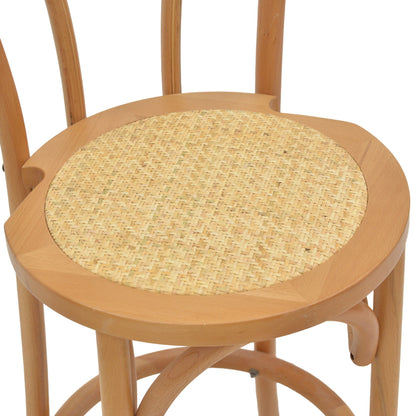 Σκαμπό Μπαρ Thonet Φυσικό Ξύλο Οξιάς-Έδρα Φυσικό Rattan 41x50x105