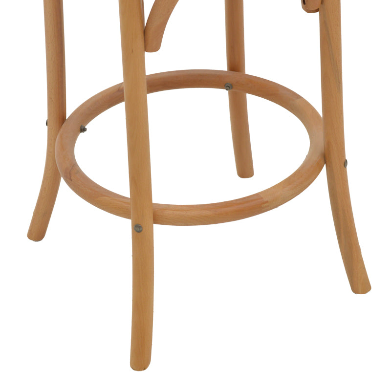 Σκαμπό Μπαρ Thonet Φυσικό Ξύλο Οξιάς-Έδρα Φυσικό Rattan 41x50x105