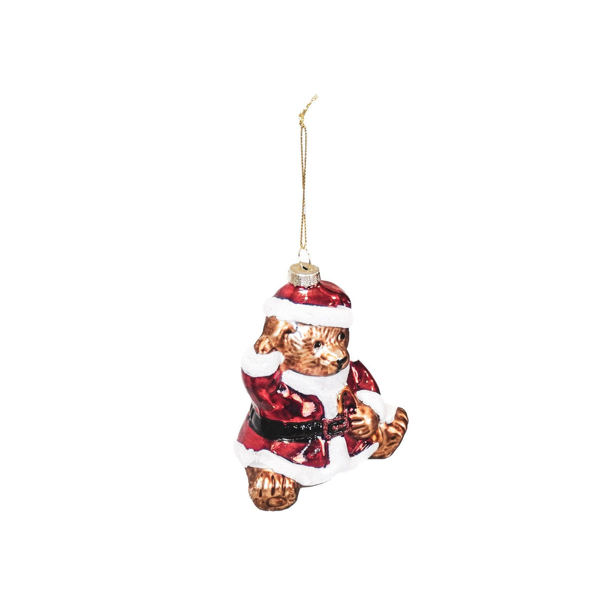 Στολίδι Santa Bear Γυαλίνο 10x6x11