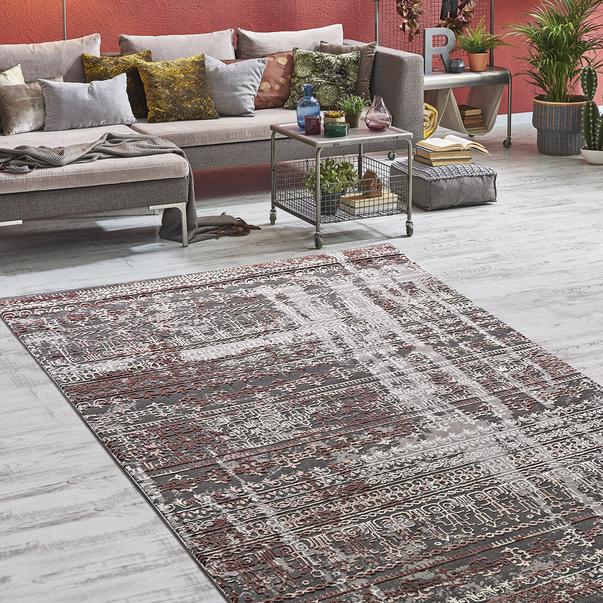 Χαλί Stylish Art 9425 160x230εκ Γκρι-Ροζ