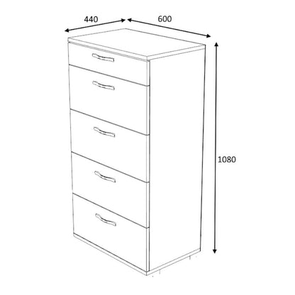 Συρταριέρα Helia Χρώμα Φυσικό Οξιάς 60x44x108
