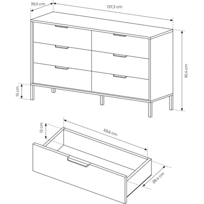 Συρταριέρα Milton 137.3x39.5x81.4