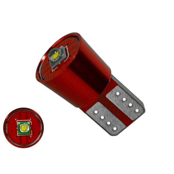 T10 W5W 04476Λαμπτήρας LED T10 Can Bus με 1 CREE LED 12v 6000K