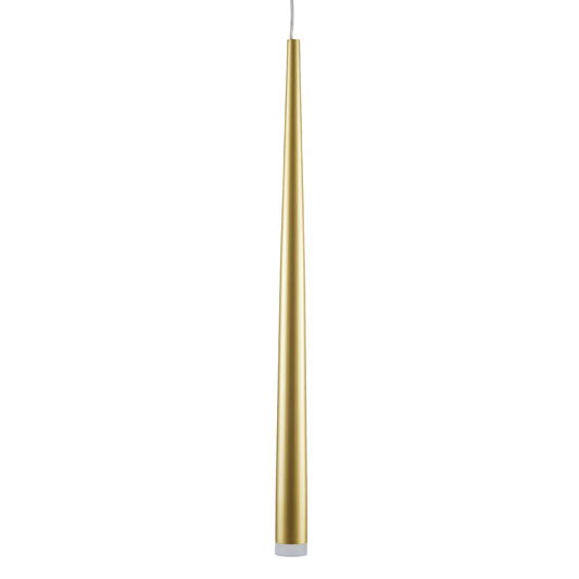 TEARS 61310 Κρεμαστό Φωτιστικό Οροφής Design LED CCT 3W 330lm 180° AC 220-240V - Εναλλαγή Φωτισμού μέσω Διακόπτη On/Off All In One Ψυχρό 6000k+Φυσικό 4500k+Θερμό 2700k Φ3.2 x Υ51.5cm - Χρυσό Βούρτσας
