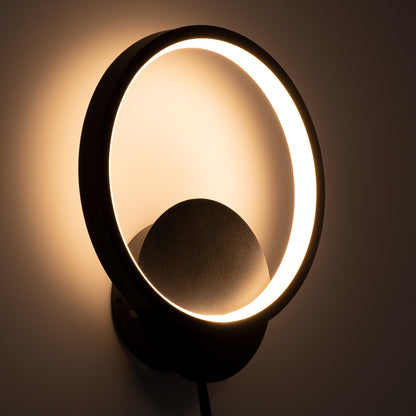 TED 61070 Φωτιστικό Τοίχου - Απλίκα Design LED CCT 9W 1080lm 300° AC 220-240V - Εναλλαγή Φωτισμού μέσω Διακόπτη On/Off All In One Ψυχρό 6000k+Φυσικό 4500k+Θερμό 2700k Μ20 x Π5.5 x Υ23cm - Μαύρο