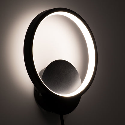 TED 61070 Φωτιστικό Τοίχου - Απλίκα Design LED CCT 9W 1080lm 300° AC 220-240V - Εναλλαγή Φωτισμού μέσω Διακόπτη On/Off All In One Ψυχρό 6000k+Φυσικό 4500k+Θερμό 2700k Μ20 x Π5.5 x Υ23cm - Μαύρο