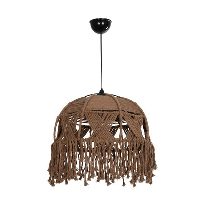 TONA 205-0016 Boho Κρεμαστό Φωτιστικό Οροφής με Ντουί 1 x E27 AC 220-240V IP20 - Καφέ- M40 x Π40 x Υ38
