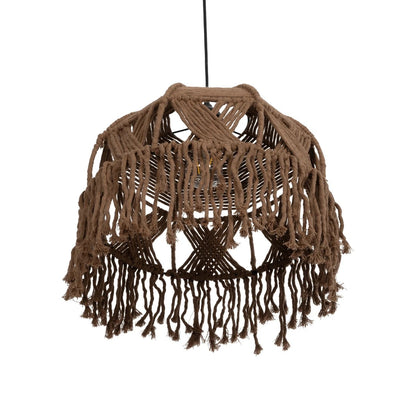 TONA 205-0016 Boho Κρεμαστό Φωτιστικό Οροφής με Ντουί 1 x E27 AC 220-240V IP20 - Καφέ- M40 x Π40 x Υ38
