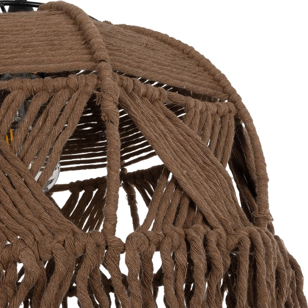 TONA 205-0016 Boho Κρεμαστό Φωτιστικό Οροφής με Ντουί 1 x E27 AC 220-240V IP20 - Καφέ- M40 x Π40 x Υ38