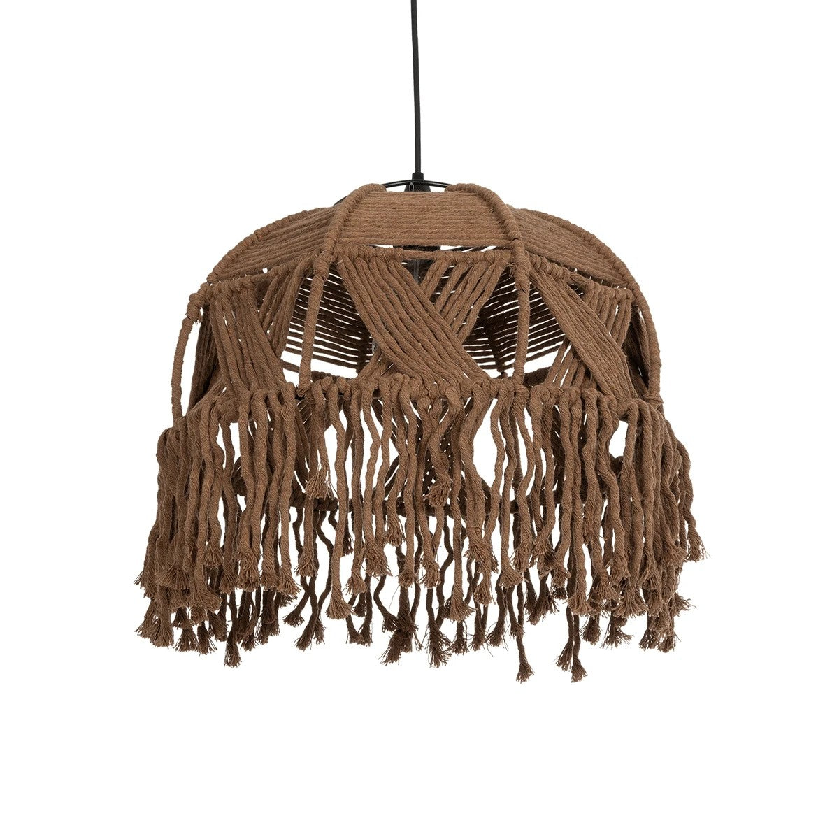 TONA 205-0016 Boho Κρεμαστό Φωτιστικό Οροφής με Ντουί 1 x E27 AC 220-240V IP20 - Καφέ- M40 x Π40 x Υ38
