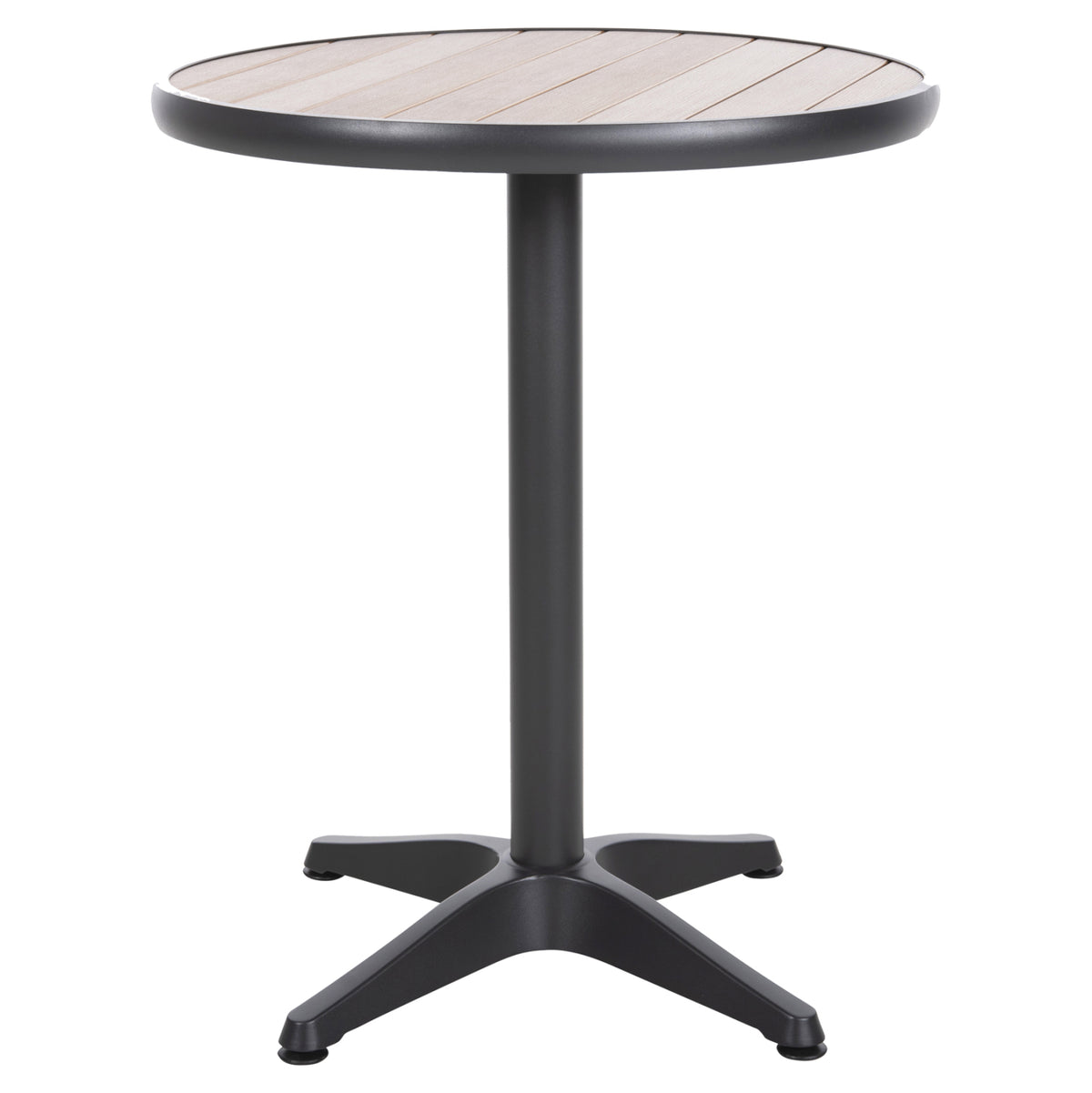 ΤΡΑΠΕΖΙ ΑΛΟΥΜΙΝΙΟΥ ΣΤΡΟΓΓΥΛΟ ALEXA ΑΝΘΡΑΚΙ POLYWOOD TOP ΦΥΣΙΚΟ Φ60x73