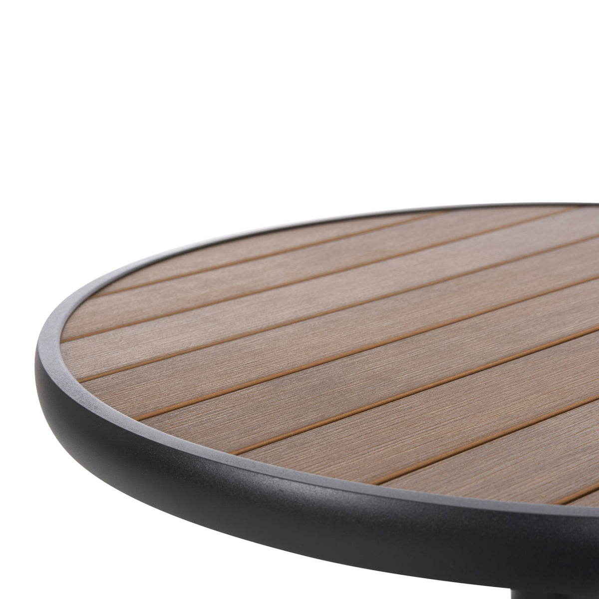ΤΡΑΠΕΖΙ ΑΛΟΥΜΙΝΙΟΥ ΣΤΡΟΓΓΥΛΟ ALEXA ΑΝΘΡΑΚΙ POLYWOOD TOP ΦΥΣΙΚΟ Φ60x73