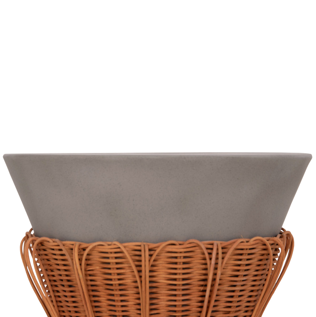 ΤΡΑΠΕΖΙ ΒΟΗΘΗΤΙΚΟ PERRAL FIBER CEMENT ΓΚΡΙ ΦΥΣΙΚΟ RATTAN Φ42x36