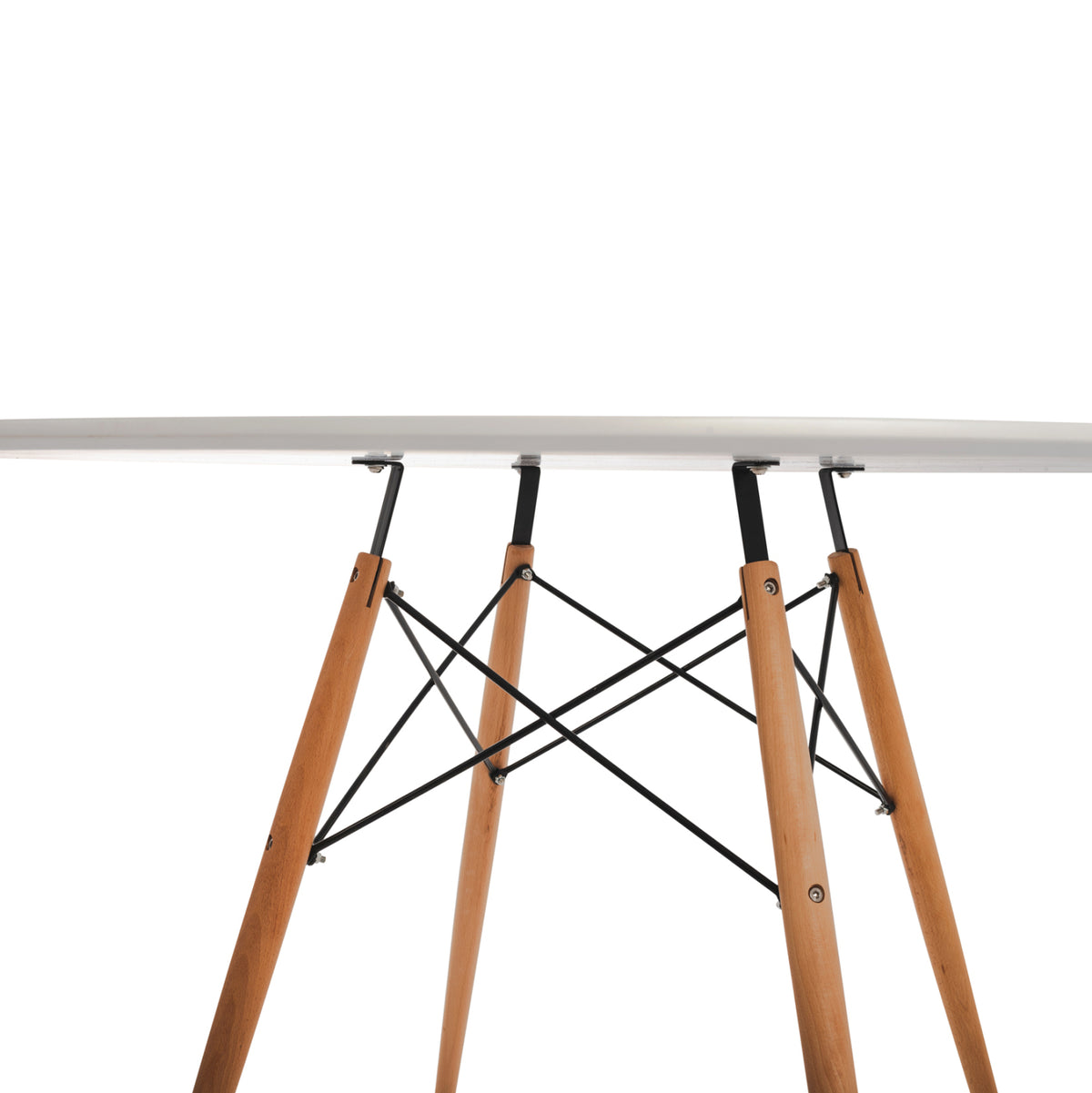 ΤΡΑΠΕΖΙ MINIMAL ΣΤΡΟΓΓΥΛΟ MDF ΣΕ ΛΕΥΚΟ ΠΟΔΙΑ ΟΞΙΑΣ ΣΕ ΦΥΣΙΚΟ Φ120x75