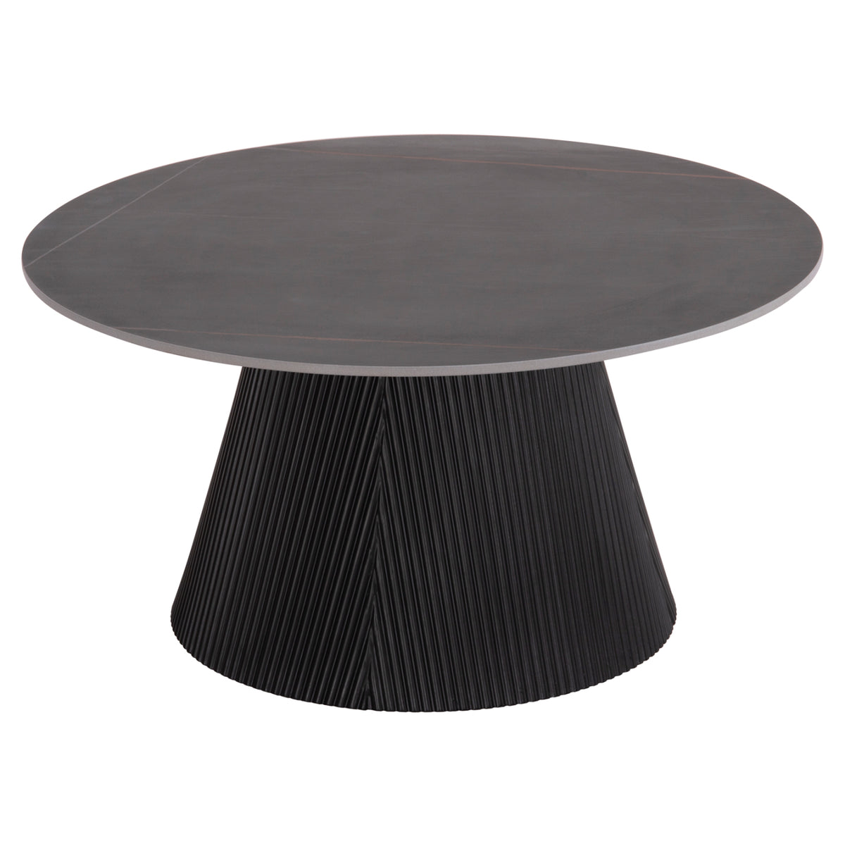 ΤΡΑΠΕΖΙ ΣΑΛΟΝΙΟΥ DUNCAN ΚΕΡΑΜΙΚΟ TOP MDF ΒΑΣΗ ΜΑΥΡΟ Φ80x41