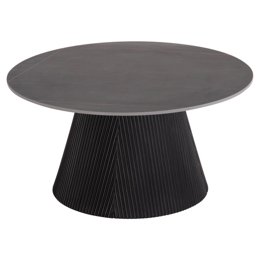 ΤΡΑΠΕΖΙ ΣΑΛΟΝΙΟΥ DUNCAN ΚΕΡΑΜΙΚΟ TOP MDF ΒΑΣΗ ΜΑΥΡΟ Φ80x41