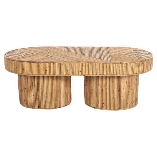 ΤΡΑΠΕΖΙ ΣΑΛΟΝΙΟΥ GATSBY ΟΒΑΛ TOP RATTAN ΧΡΩΜΑ ΦΥΣΙΚΟ 110x59x39