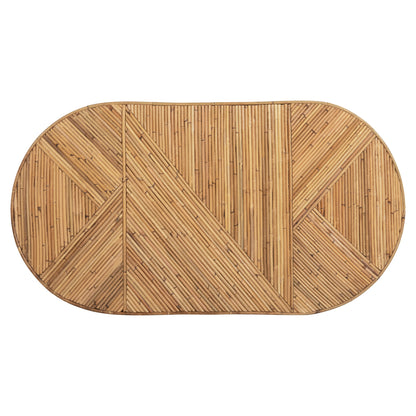 ΤΡΑΠΕΖΙ ΣΑΛΟΝΙΟΥ GATSBY ΟΒΑΛ TOP RATTAN ΧΡΩΜΑ ΦΥΣΙΚΟ 110x59x39