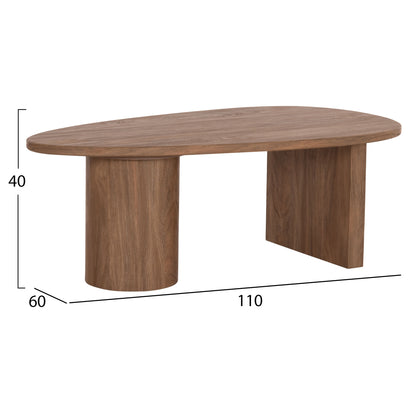 ΤΡΑΠΕΖΙ ΣΑΛΟΝΙΟΥ ΟΒΑΛ ALPER MDF ΣΕ SONAMA ΧΡΩΜΑ 110x60x40